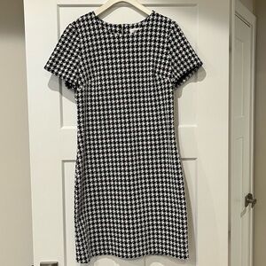 Calvin Klein Black and White Houndstooth Mini Dress